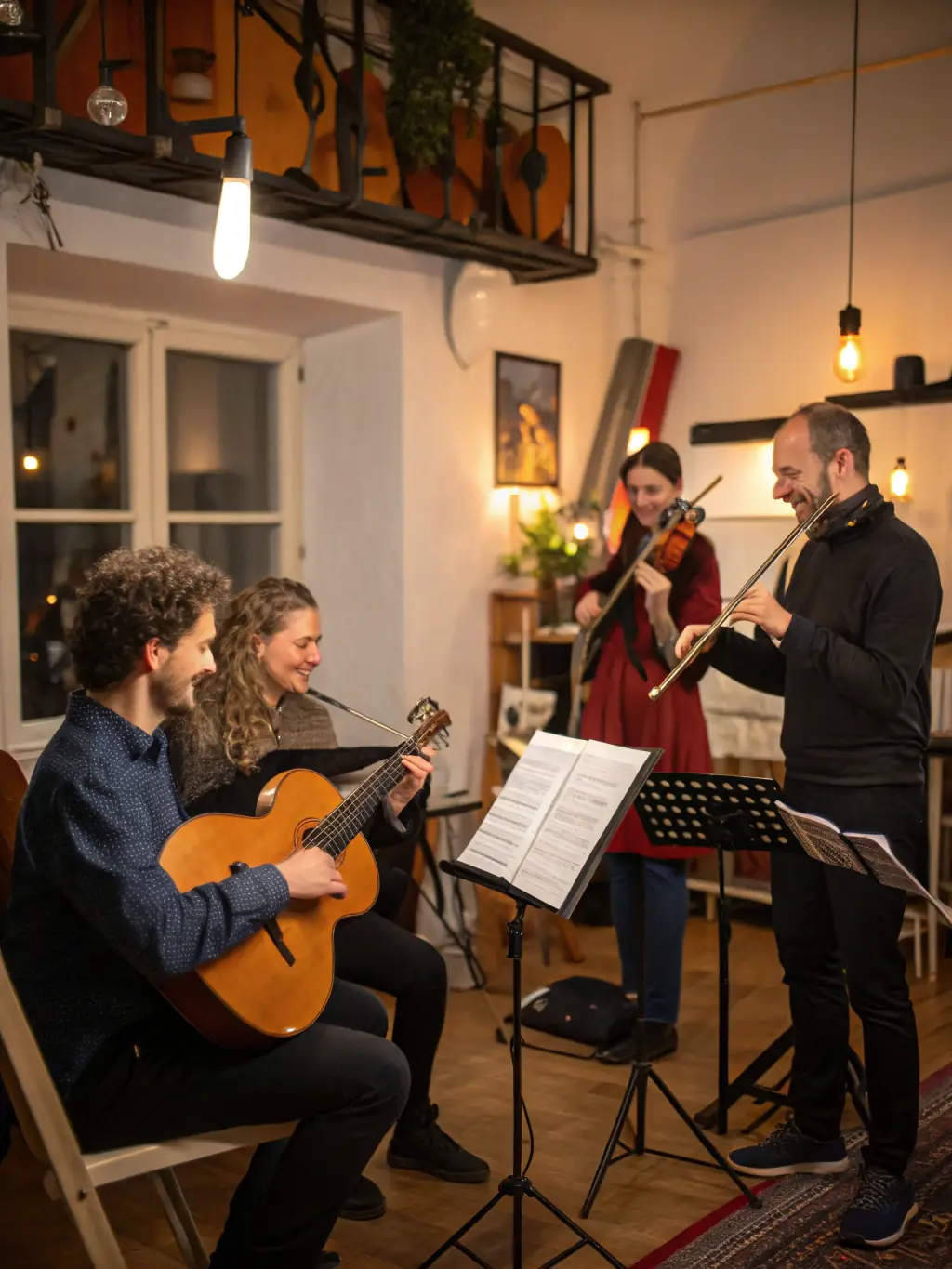 A vibrant image of young musicians from diverse backgrounds performing together on stage at a WIND MILE MUSIQUE event, showcasing the organization's commitment to inclusivity and artistic expression.