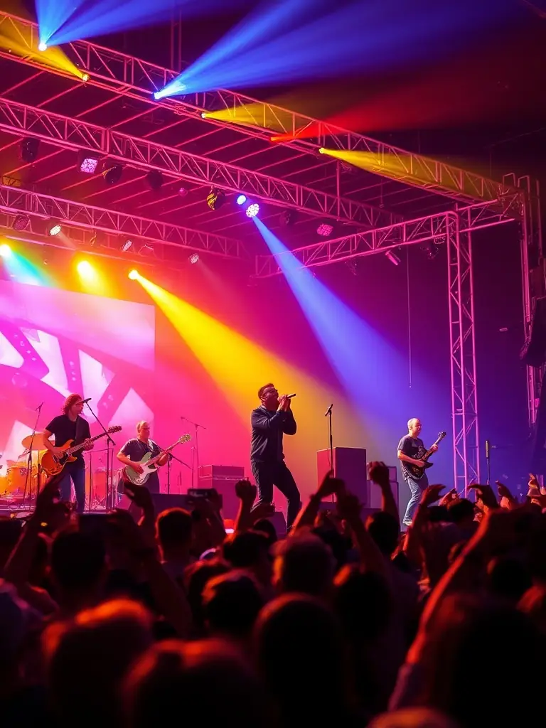 A photo of a live music performance organized by WIND MILE MUSIQUE, capturing the energy and excitement of the event.