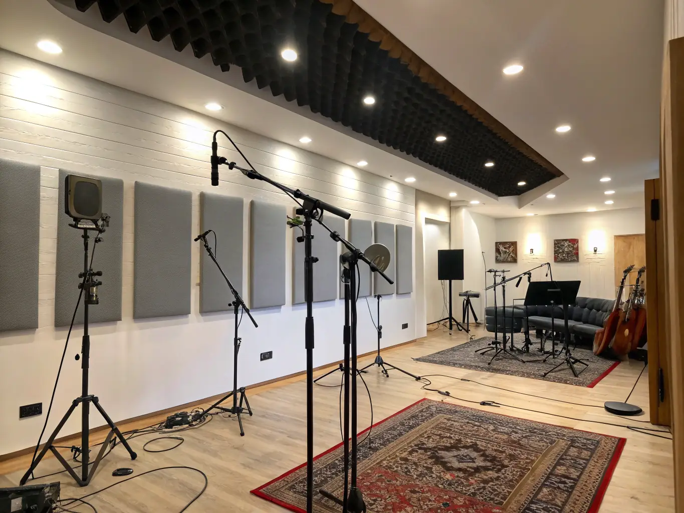 A photo of a recording session at WIND MILE MUSIQUE's studio, highlighting the professional equipment and supportive atmosphere.
